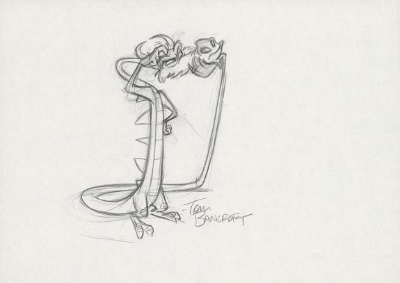 Tom Bancroft  - Crayonn&eacute; original de design de Mushu pour le