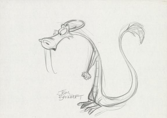 Tom Bancroft  - Crayonn&eacute; original de design de Mushu pour le