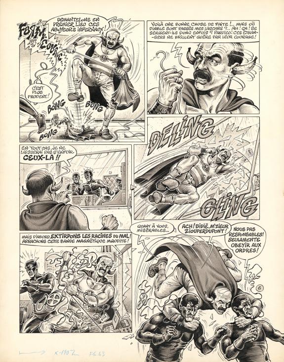 Jean Sol&eacute; - SuperDupont, Planche originale n&deg; 06, pr&eacute;sence d