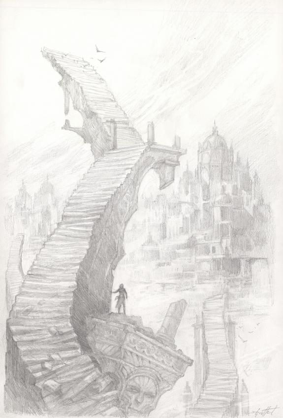 Didier Graffet - Les Cit&eacute;s divines, Crayonn&eacute; de la couvertur