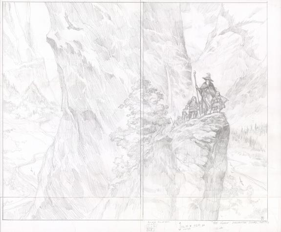 Didier Graffet - The Hobbit , Crayonn&eacute; original de la couver