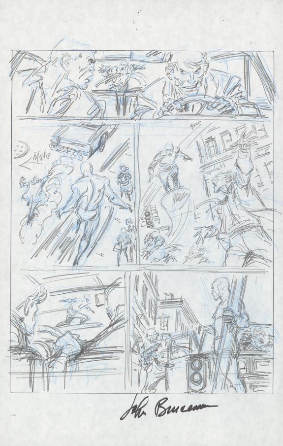 John Buscema - Silver Surfer, Planche originale crayonn&eacute;e