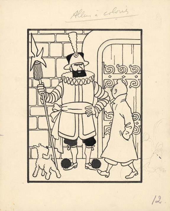 Hergé - Tintin, Le Sceptre d'Ottokar, Illustration originale