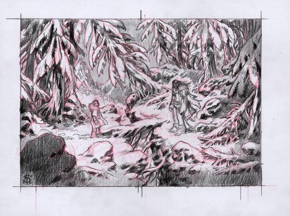 Stan Manoukian - Frankenstein, Crayonn&eacute; pr&eacute;paratoire de "D&eacute;m