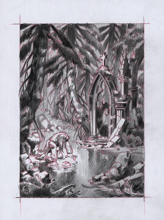 Stan Manoukian - Frankenstein, Crayonn&eacute; pr&eacute;paratoire de "Je 