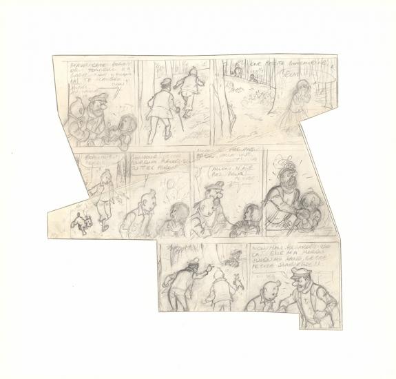 Hergé - Tintin, Les Bijoux de la Castafiore, Crayonné origin