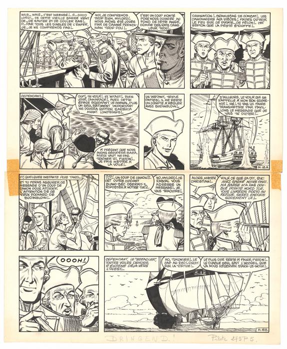 Victor Hubinon - Barbe-Rouge, Mort ou vif, Planche originale