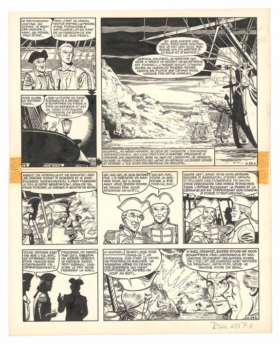 Victor Hubinon - Barbe-Rouge, Mort ou vif, Planche originale