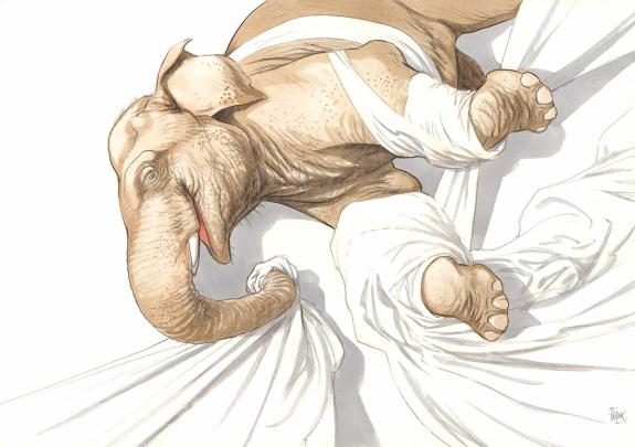 Frank P&eacute; - Illustration originale r&eacute;alis&eacute;e pour le calendrie