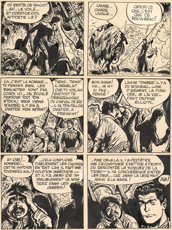 Jijé - Jerry Spring, Lune d'argent, Planche originale n°32,