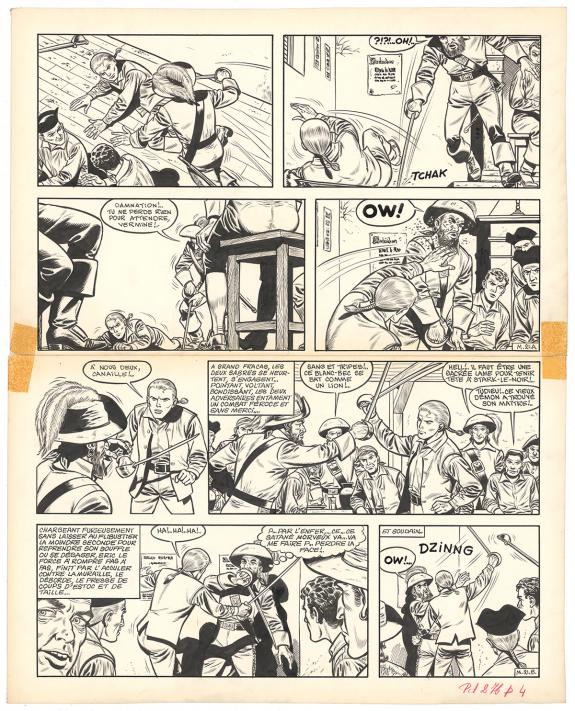 Victor Hubinon - Barbe-Rouge, Mort ou vif, Planche originale