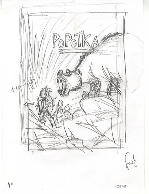 Fred Simon - Popotka le petit sioux, Mahto, Crayonn&eacute; origina