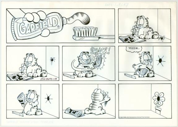 Jim Davis - Garfield, Planche originale, gag publi&eacute; dans le 