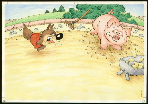 Philippe Matter - Mini-Loup, Illustration originale de l'alb