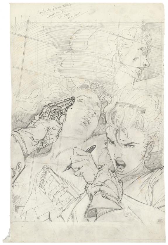 Joseph B&eacute;h&eacute; (Griesmar) - Dessin original &agrave; la mine de plomb,