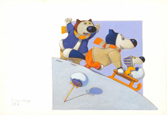 Fr&eacute;d&eacute;ric Pillot - Tilou Bleu , Tilou bleu joue dans la neige