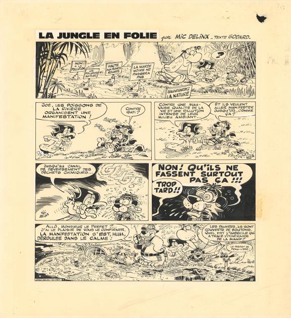 Delinx Mic - La Jungle en folie , Planche originale - titre