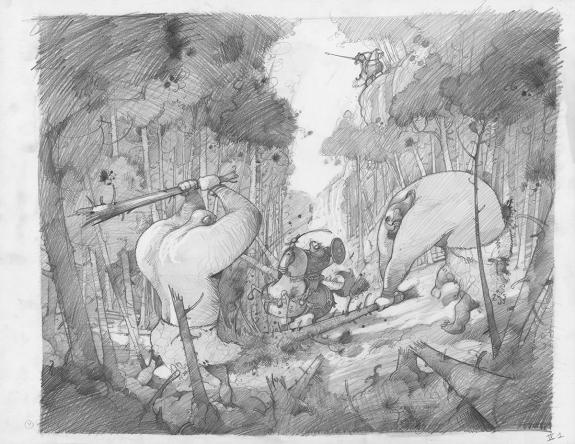 Fr&eacute;d&eacute;ric Pillot - Orlando Furioso, Crayonn&eacute; original chapitr