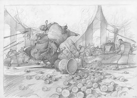 Fr&eacute;d&eacute;ric Pillot - Orlando Furioso, Crayonn&eacute; original chapitr