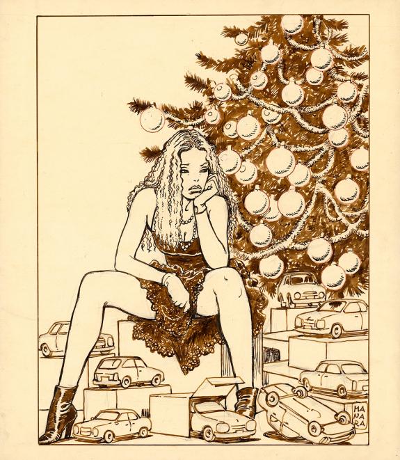 Milo Manara - R&eacute;publique auto, illustration originale