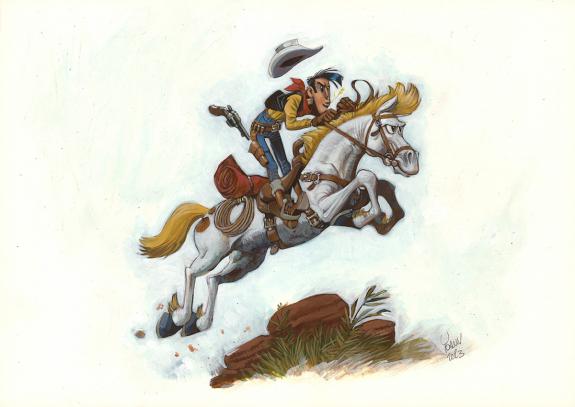 Yoann - illustration originale en hommage &agrave; Morris, r&eacute;alis&eacute;e