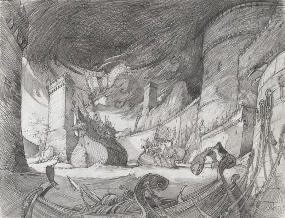 Fr&eacute;d&eacute;ric Pillot - Orlando Furioso, Crayonn&eacute; pr&eacute;paratoire ori