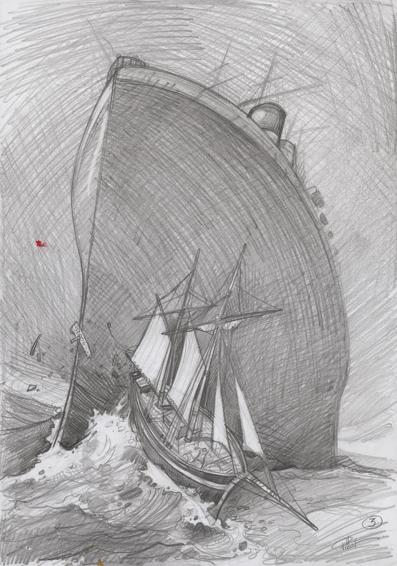 Fr&eacute;d&eacute;ric Pillot - Deux ans de vacances, Crayonn&eacute; pr&eacute;paratoir