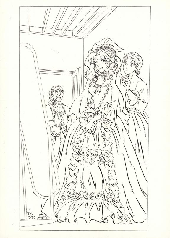 Patricia  Lyfoung  - La Rose &eacute;carlate , Illustration origina