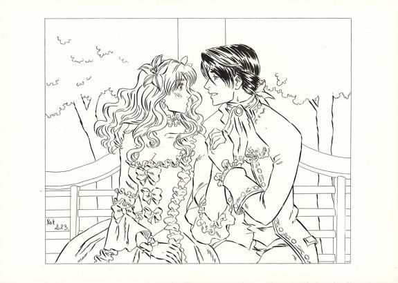 Patricia  Lyfoung  - La Rose &eacute;carlate , Illustration origina