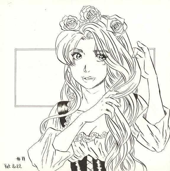 Patricia  Lyfoung  - La Rose &eacute;carlate , Illustration origina