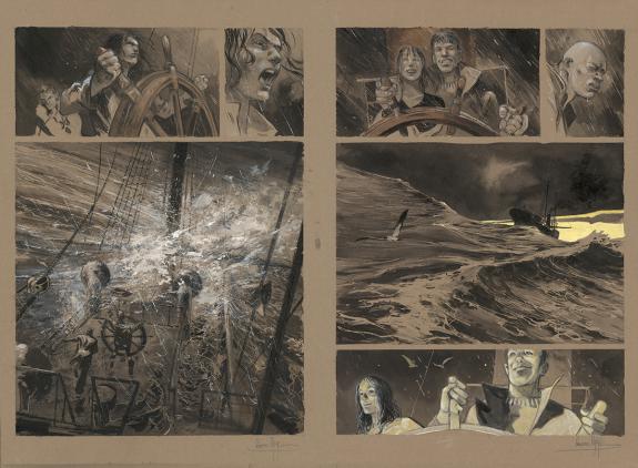 Emmanuel Lepage - Les Voyages d'Ulysse, Double planche origi