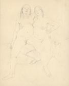 Paul Cuvelier - Illustration originale, mont&eacute;e sur un carton